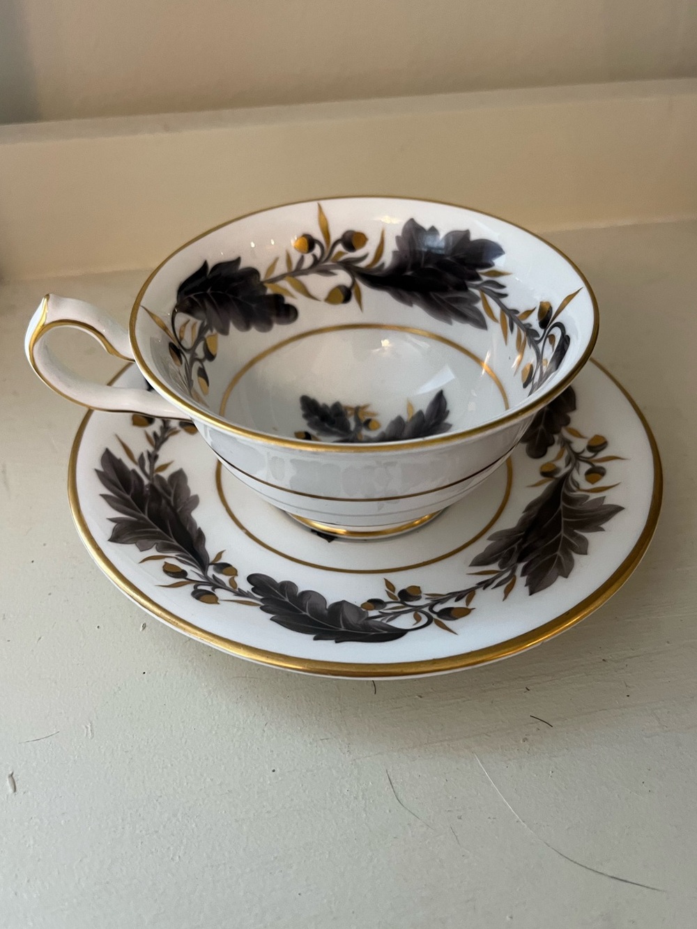 Royal Crown Derby Portman Oak Footed Tea Cup & Saucer Made in England - Picture 4 of 16